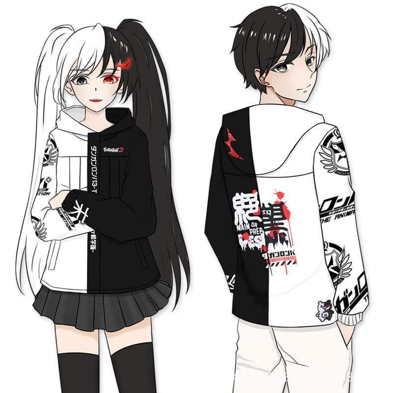 Danganronpa Monokuma Cosplay Hoodie Unisex Sweatshirt T-shirt Hooded Jacket-Dangangronpa - MoonCos