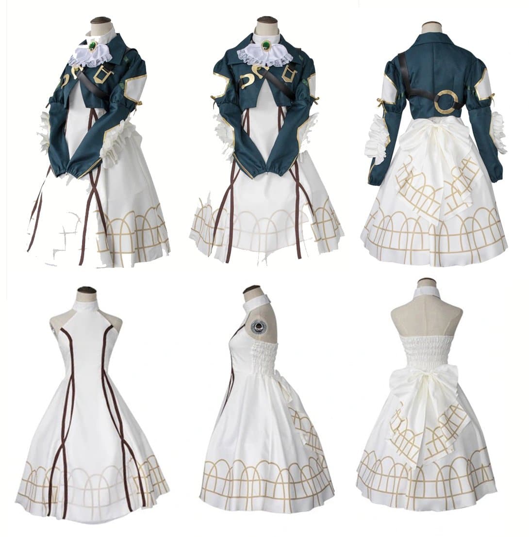 Violet cosplay costume Anime Violet Evergarden cosplay Full Set Lolita Cute royal sister Dress Kawaii Skirt Wig Dark blue-Hot Sale, Violet Evergarden - MoonCos