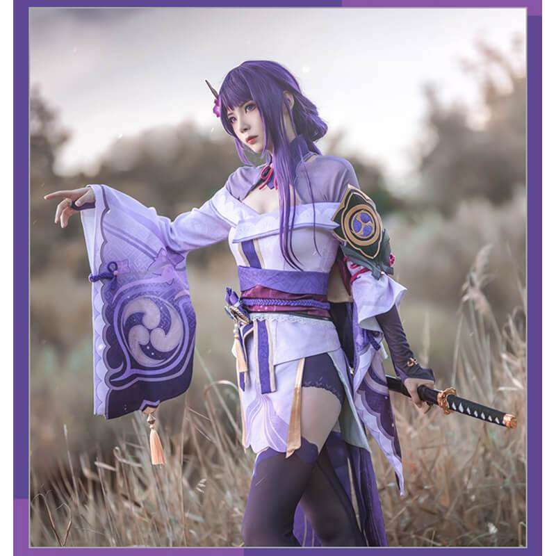 Raiden Shogun Cosplay Genshin Impact Cos costume Raiden Ei Full set Japanese style kimono-Genshin Impact, New Arrivals - MoonCos