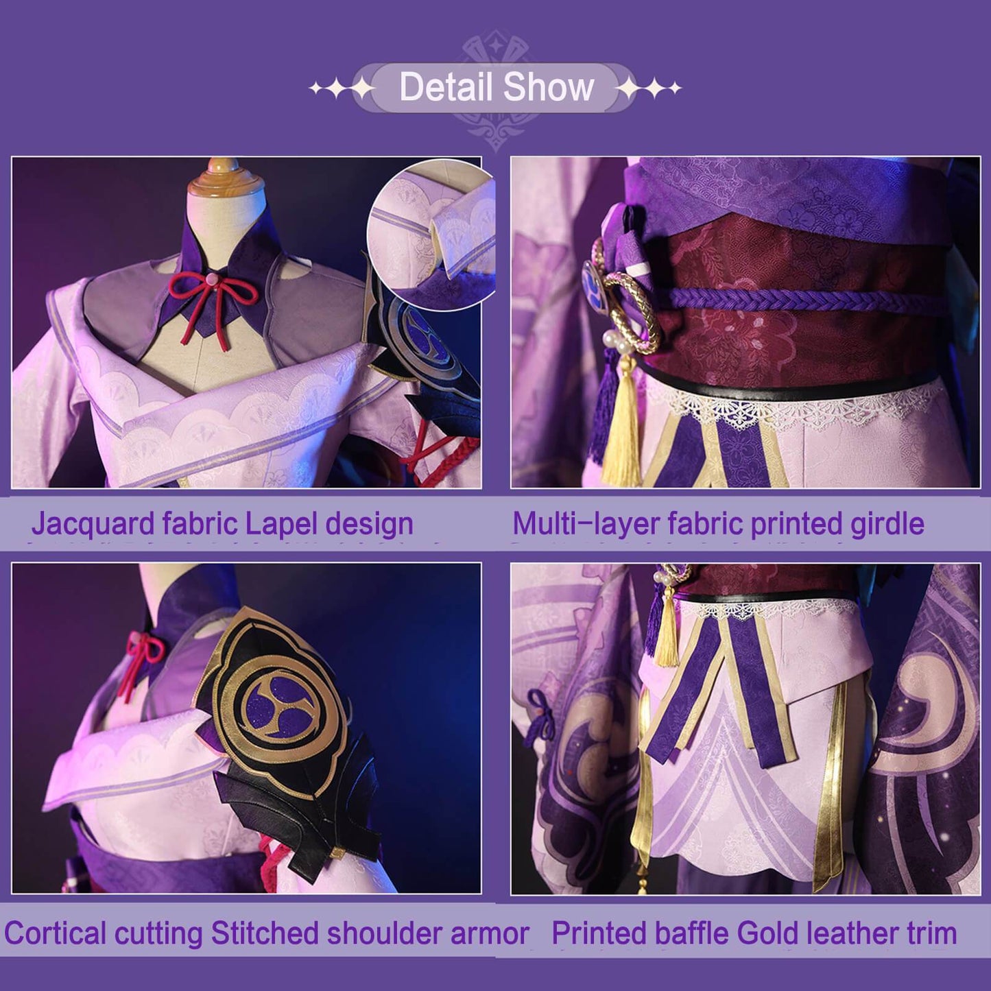 Raiden Shogun Cosplay Genshin Impact Cos costume Raiden Ei Full set Japanese style kimono-Genshin Impact, New Arrivals - MoonCos