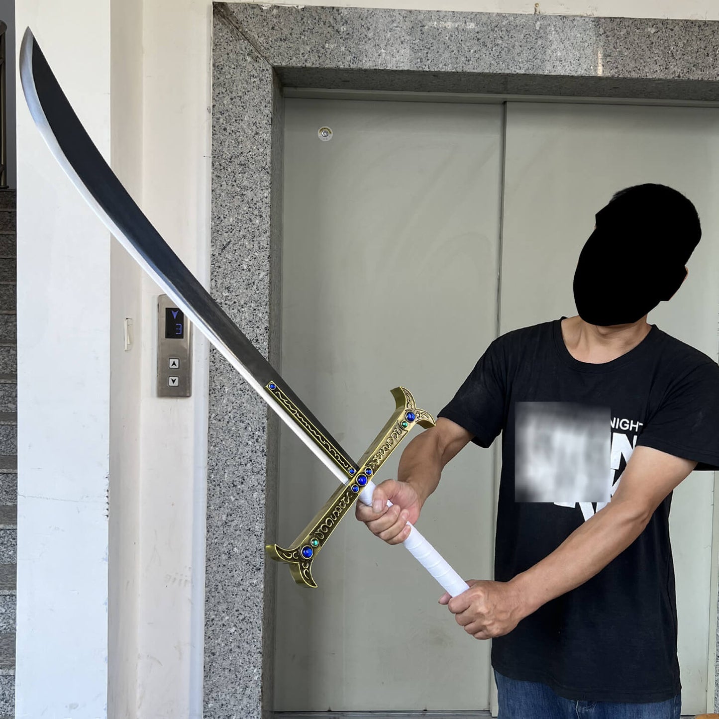 Dracule Mihawk Handmade Sword Replica – 46" Full Tang High Carbon Steel Blade with Leather Sheath