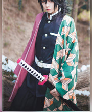Load image into Gallery viewer, Demon Slayer Kimono Cosplay Costume Full set Anime Kimetsu No Yaiba Cosplay Kamado Tanjirou Agatsuma Zenitsu Tomioka Giyuu Nezuko-Demon Slayer, Featured Collection - MoonCos
