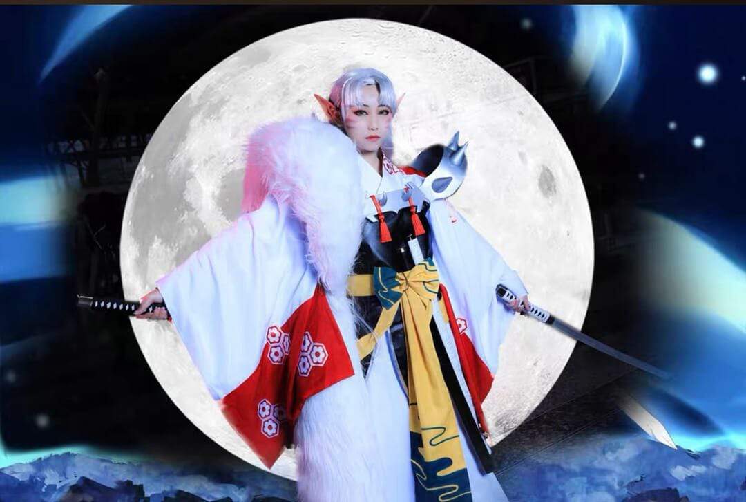 Sesshoumaru Cosplay Costume Anime Inuyasha Suit Customization Set Big Tail Full Set-Inuyasha - MoonCos