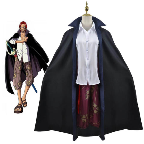 Red-haired Shanks Cosplay Costume One Piece Four Emperors Red Hair Cos 