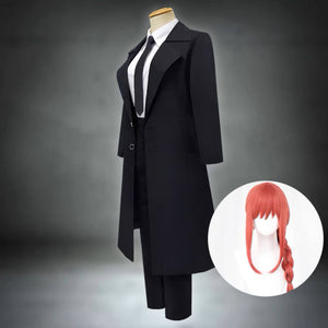Makima Cosplay Costume Anime Chainsaw Man Control Devil Cos Black suit Red Wig-Chainsaw Man, New Arrivals - MoonCos