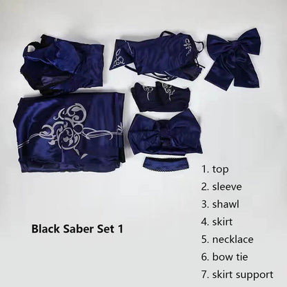 Black Saber Cosplay Costume Fate Stay Night Anime FGO Bride Gothic Lolita Dress Saber Alter Artoria Pendragon-Fate Stay Night, FGO, Saber - MoonCos