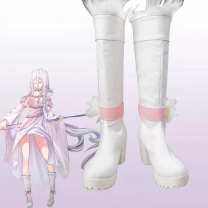 Kumoko Cosplay Long Boots Fur Shoes Shiro Cos Anime So I'm a Spider So What Cosplay Customized Handmade Kawaii Kumoko Spider High quality-Kumoko, Shoes, So I'm A Spider So What - MoonCos