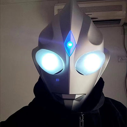 [New] Ultraman Cosplay Helmet Touchable Headgear with light Ultraman Tiga Cos High quality Toy Three light