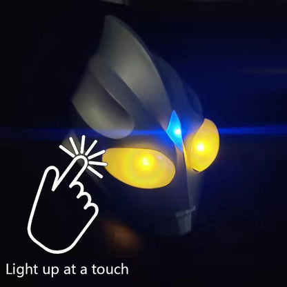 [New] Ultraman Cosplay Helmet Touchable Headgear with light Ultraman Tiga Cos High quality Toy Three light