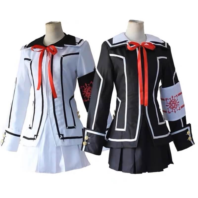 Yuki Kuran Cosplay Costume Vampire Knight Yuki Cross Uniform White and Black Outfits Full Set