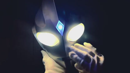 [New] Ultraman Cosplay Helmet Touchable Headgear with light Ultraman Tiga Cos High quality Toy Three light