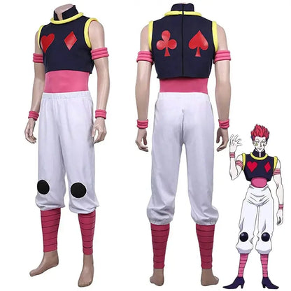 Hisoka Cosplay Costume Anime HUNTER×HUNTER Uniform Vest Pants Outfits Killua Zoldyck HIsoka Cos-Hunter x Hunter - MoonCos