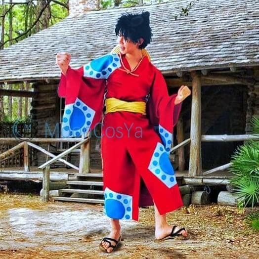 Luffy Kimono Cosplay Costume Anime One Piece Wano Country Unisex-One Piece - MoonCos