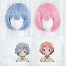 Load image into Gallery viewer, Cute Rem/Ram Wig Headwear Free hair net Anime Re: Zero-Re:zero - MoonCos
