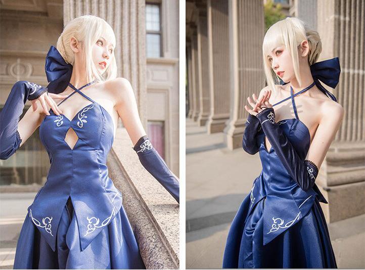 Black Saber Cosplay Costume Fate Stay Night Anime FGO Bride Gothic