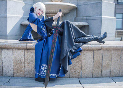 Black Saber Cosplay Costume Fate Stay Night Anime FGO Bride Gothic Lolita Dress Saber Alter Artoria Pendragon-Fate Stay Night, FGO, Saber - MoonCos