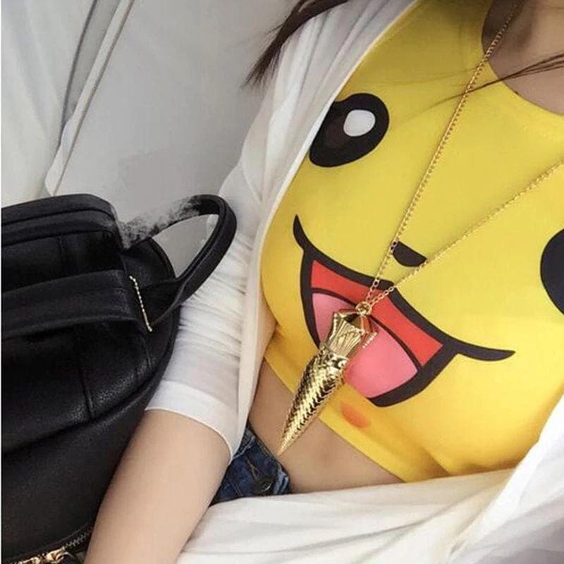 Cute Cartoon Tank Top Anime Vest Kawaii Pikachu Cartoon Sexy Tank top Sleeveless Female Vest Women Cosplay Girl Sex Costume Female Tops For Summer-Daily wear, Pokemon - MoonCos