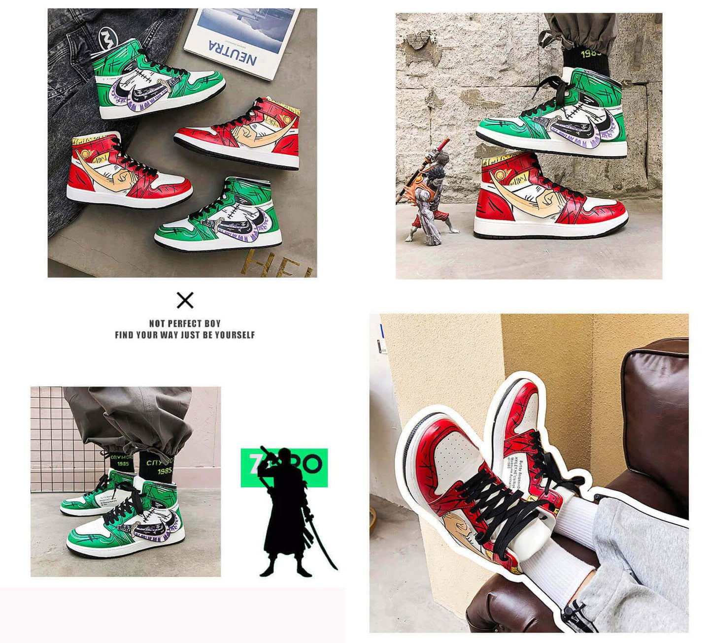 Anime Cosplay Shoes Zoro Casual Shoes Sneaker Luffy Sneakers Unisex Shoes ONE PIECE-One Piece, Shoes - MoonCos