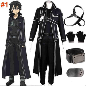 Kirito Cosplay Costume Anime Sword Art Online Adult Men Kirito SAO Kirigaya Kazuto Costume Suit-Featured Collection, Sword Art Online - MoonCos