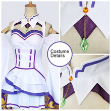 Load image into Gallery viewer, Emilia Cosplay Costume Full set Anime Re Zero Starting Life in Another World Kawaii Emilia Dress Wig Cloak Lady&#39;s Ball Dresses Gift-Emilia, Re:zero - MoonCos
