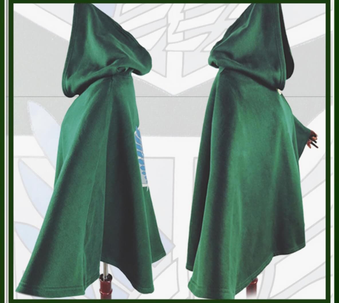 Embroidery Attack on Titan Cloak Hoodie Shingeki no Kyojin Hoodie AOT Cape Scouting Legion Cloak Cool Green Cape Unisex Anime survey corps-Attack on Titan, Featured Collection, Hot Sale - Moo