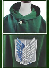 Load image into Gallery viewer, Embroidery Attack on Titan Cloak Hoodie Shingeki no Kyojin Hoodie AOT Cape Scouting Legion Cloak Cool Green Cape Unisex Anime survey corps-Attack on Titan, Featured Collection, Hot Sale - Moo
