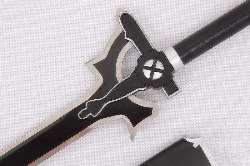 SAO Kirito Elucidator Cosplay Sword Metal Replica Brand New-Real Steel Blade Sword Art Online Props Wooden Scabbard Decorative No Sharp-Props, Sword Art Online - MoonCos