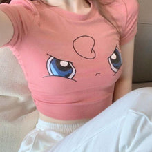 Load image into Gallery viewer, Cute Cartoon T-shirt Slim-fit Kawaii Pikachu short Sleeves Cartoon Jigglypuff Sexy T-shirt Female Short Sleeves Summer Sleeved Women Cosplay Girl Sex Costume Female T-shirt-Daily wear, Pokemo
