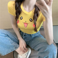 Load image into Gallery viewer, Cute Cartoon T-shirt Slim-fit Kawaii Pikachu short Sleeves Cartoon Jigglypuff Sexy T-shirt Female Short Sleeves Summer Sleeved Women Cosplay Girl Sex Costume Female T-shirt-Daily wear, Pokemo
