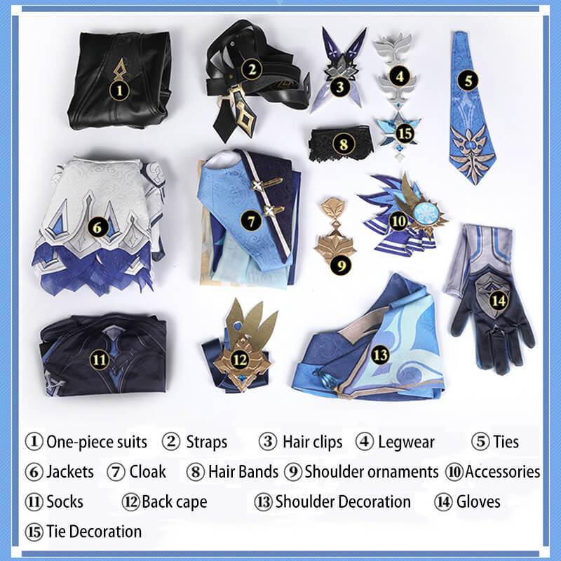 Eula Cosplay Costume Genshin Impact Uniform Cos Halloween Party Outfit Cute Jumpsuits-Genshin Impact, New Arrivals - MoonCos