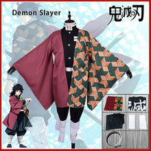 Load image into Gallery viewer, Tomioka Giyuu Cosplay Anime Demon Slayer Outfit Kimetsu no Yaiba Custume Uniform Clock-Demon SLayer - MoonCos
