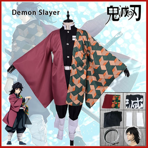 Tomioka Giyuu Cosplay Anime Demon Slayer Outfit Kimetsu no Yaiba Custume Uniform Clock-Demon SLayer - MoonCos
