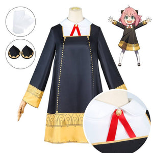 Anya Cosplay Costume Dress Suit Anime Spy X Family Outfit Anya Forger Cos With Wig Earring Plush Doll-New Arrivals, Spy X Family - MoonCos