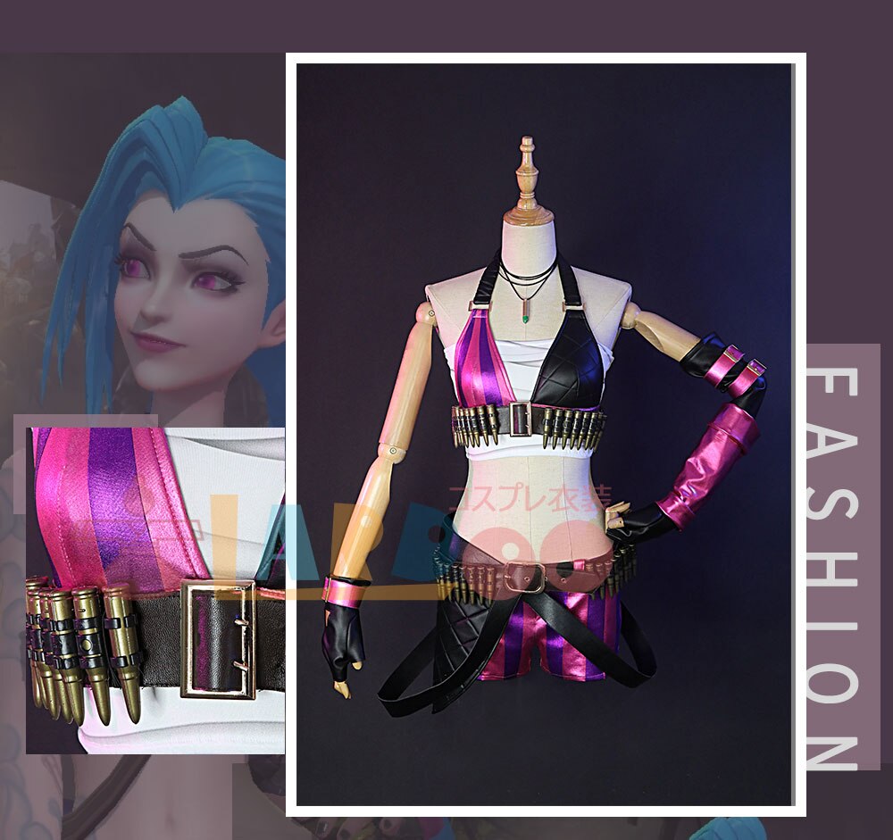 Jinx Outift Jinx Cosplay Costume League of Legends Game Cos Jinx Outfit Anime Wome ...