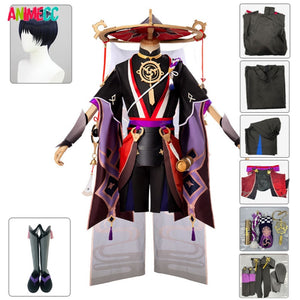 Scaramouche Cosplay Costume Anime Game Genshin Impact Cos Shoes Wig Halloween Full Set Kimono-Genshin Impact - MoonCos