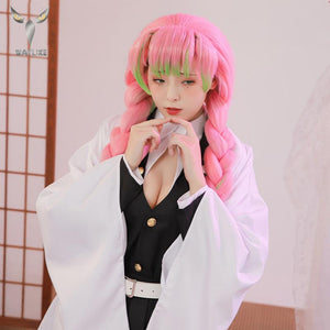 Kanroji Mitsuri Cosplay Costume Anime Demon Slayer Outfit Kimetsu no Yaiba Kimono Uniform Clothes Props Set-Demon SLayer - MoonCos