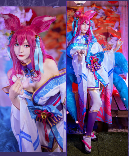 Ahri Cosplay Costume Game League of Legends Outfits Anime LOL Ahri Blossom Dress for Party Halloween-League of Legends, New Arrivals - MoonCos