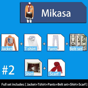 Captain Levi Cosplay Full set Levi Ackerman Mikasa Cosplay Costume Attack on Titan Survey Corps Cosplay-Attack on Titan, Featured Collection, New Arrivals - MoonCos