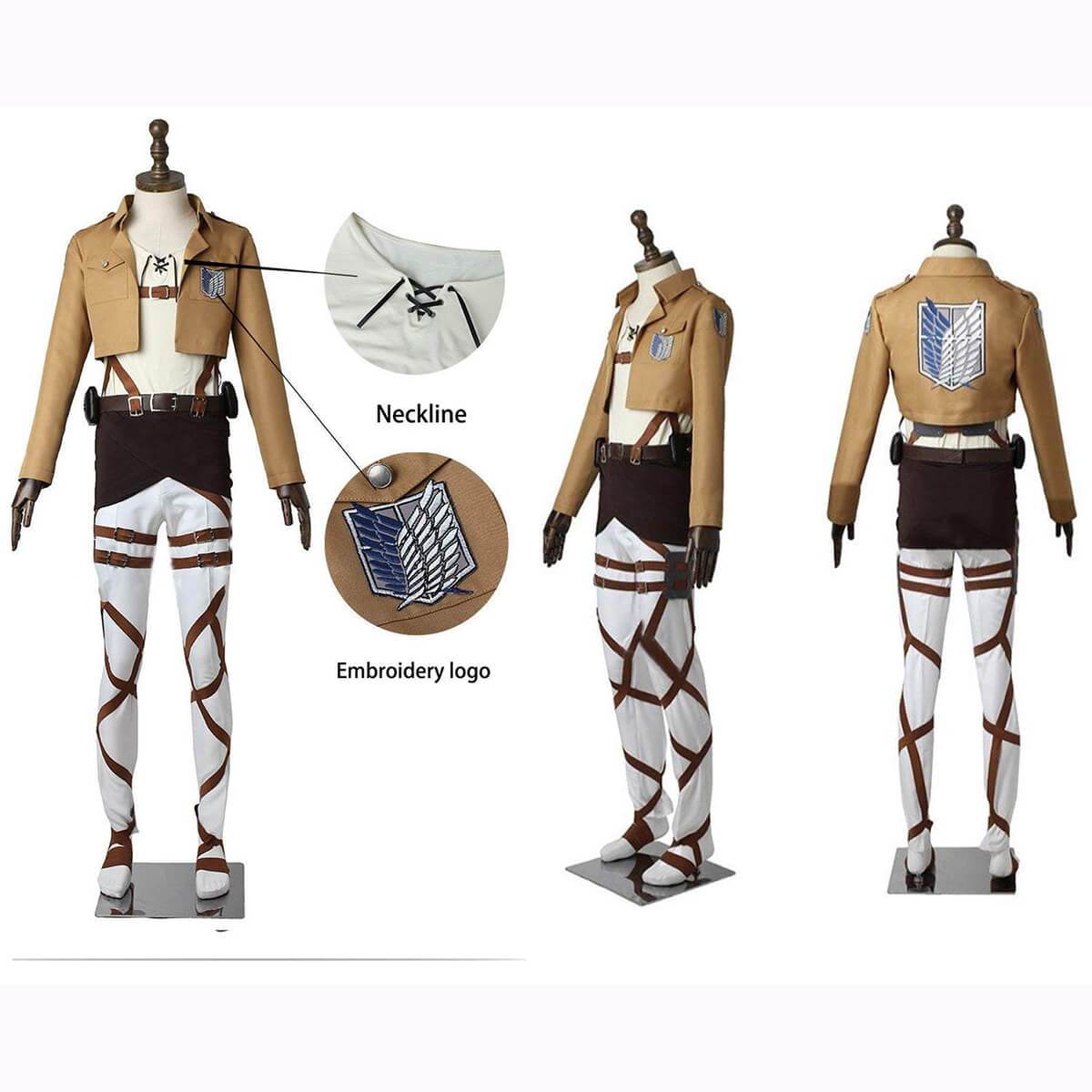 Captain Levi Cosplay Full set Levi Ackerman Mikasa Cosplay Costume Attack on Titan Survey Corps Cosplay-Attack on Titan, Featured Collection, New Arrivals - MoonCos