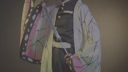 Shinobu Kocho Cosplay Costume Anime Demon Slayer Kimetsu No Yaiba Cos Full set Mushi Bashira Kocho Shinobu Kimono Crops Uniform