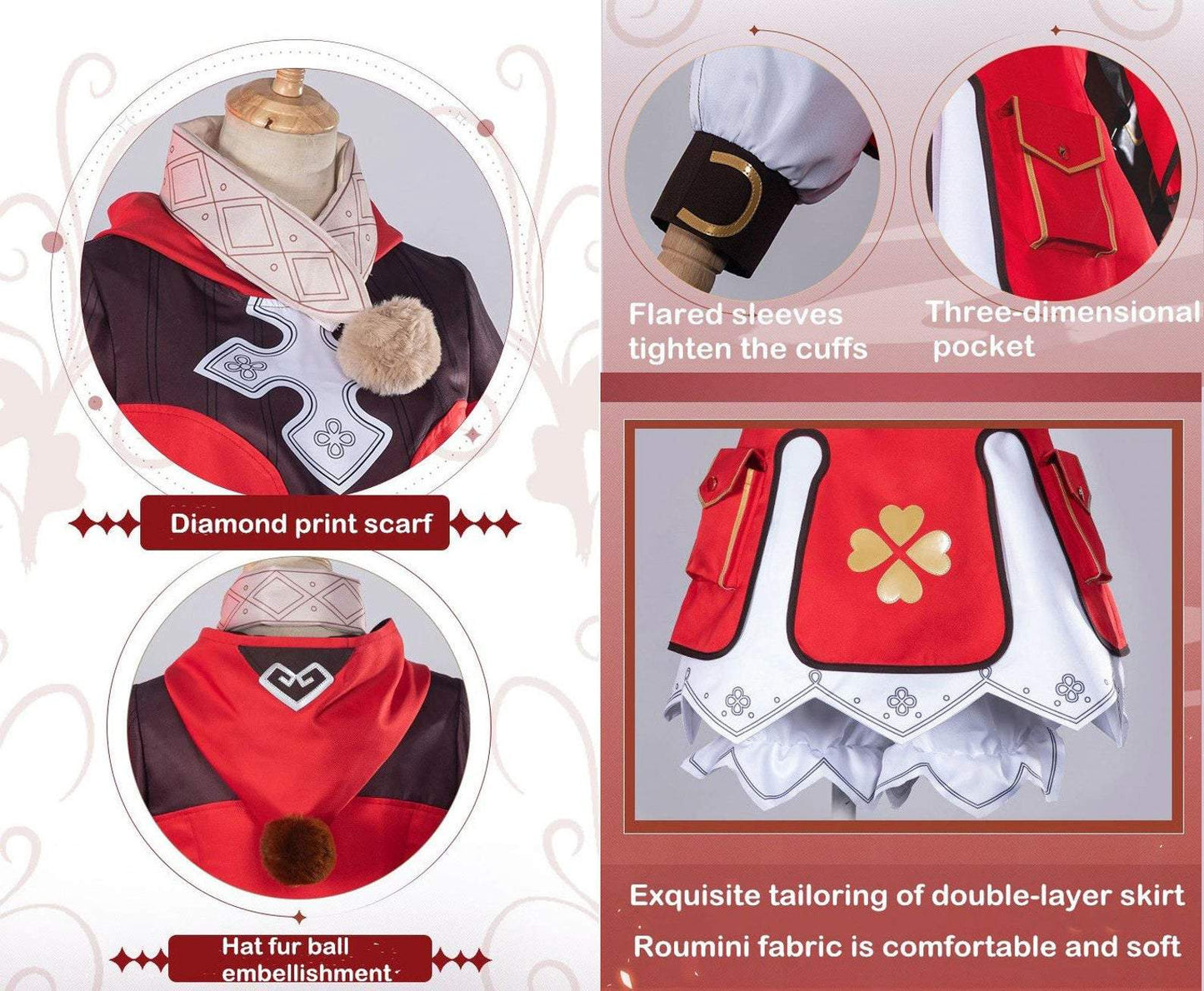 Klee Cosplay Costume Game Genshine Impact Cos Full set Deluxe Red UniformWith Backpack for Halloween Christmas-Genshin Impact - MoonCos