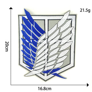 Embroidery Sticker Attack on Titian Scouting Legion Embroidery Wings of freedom Logo Anime Shingeki no Kyojin AOT Clothing Patch Sticker-Attack on Titan, Props - MoonCos