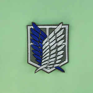 Embroidery Sticker Attack on Titian Scouting Legion Embroidery Wings of freedom Logo Anime Shingeki no Kyojin AOT Clothing Patch Sticker-Attack on Titan, Props - MoonCos