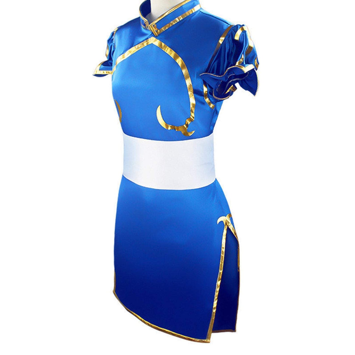 Chun Li Cosplay Costume Game Street Fighter Chunlee Cos Cheongsam Set Dress Skirt Wig Bracelet Accessories Battle Dress-Street Fighter - MoonCos