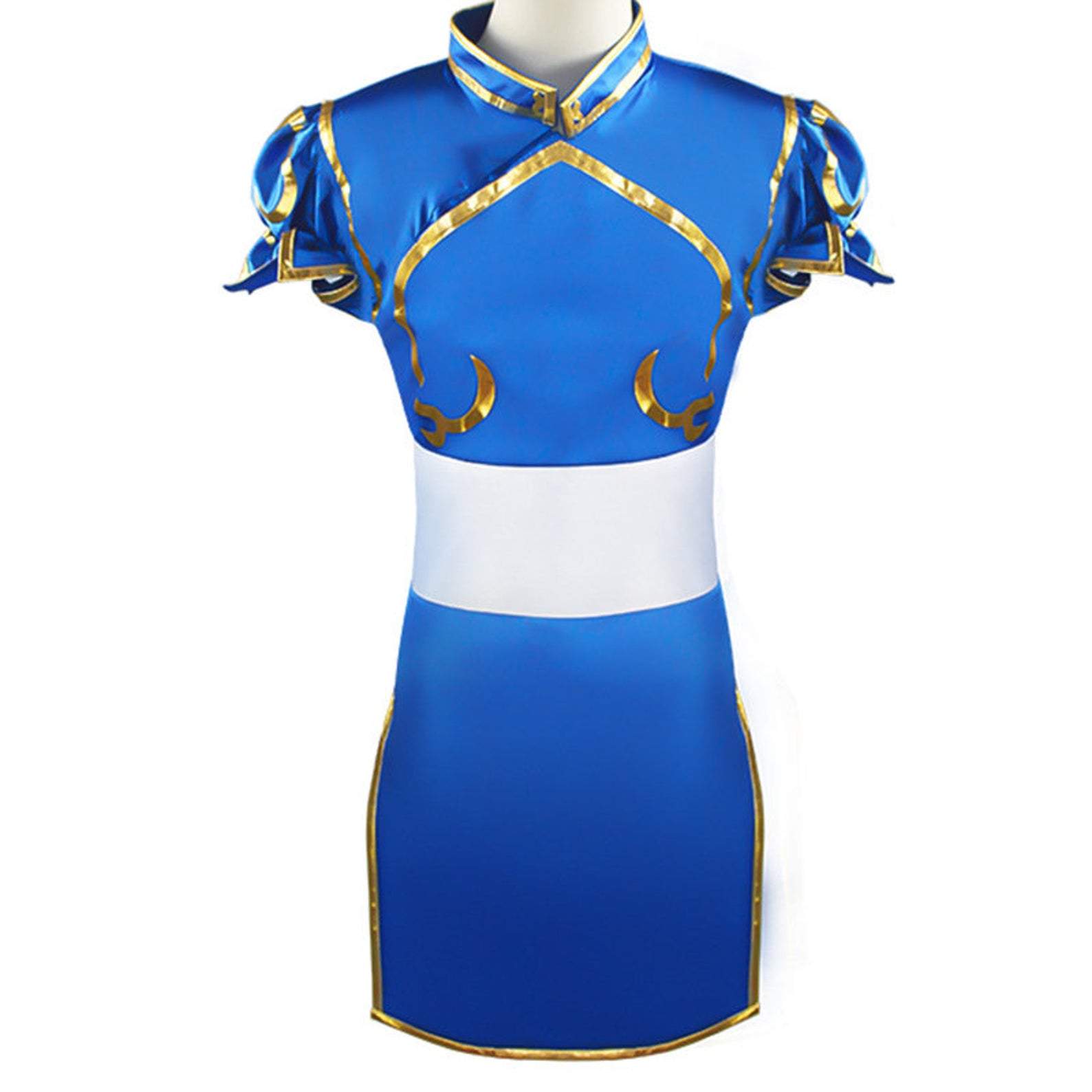 Chun Li Cosplay Costume Game Street Fighter Chunlee Cos Cheongsam Set Dress Skirt Wig Bracelet Accessories Battle Dress-Street Fighter - MoonCos