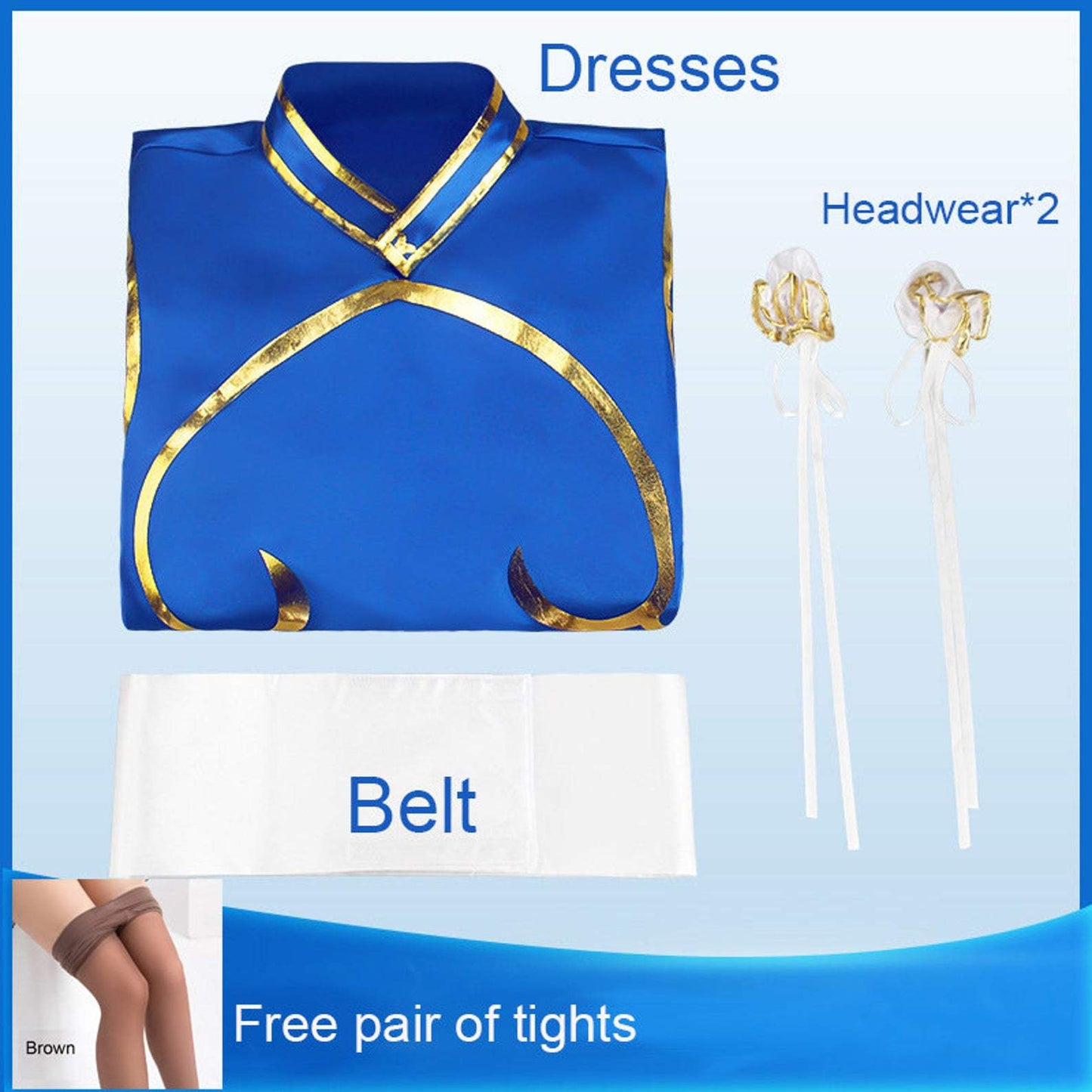 Chun Li Cosplay Costume Game Street Fighter Chunlee Cos Cheongsam Set Dress Skirt Wig Bracelet Accessories Battle Dress-Street Fighter - MoonCos