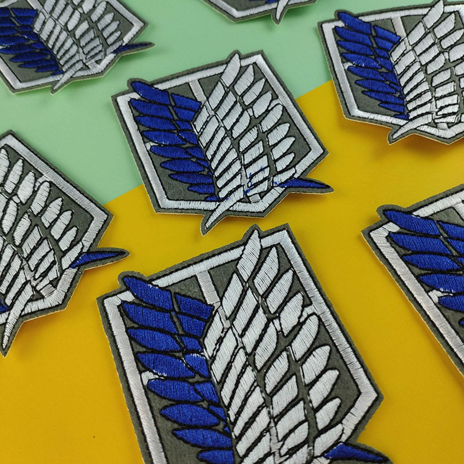 Embroidery Sticker Attack on Titian Scouting Legion Embroidery Wings of freedom Logo Anime Shingeki no Kyojin AOT Clothing Patch Sticker-Attack on Titan, Props - MoonCos