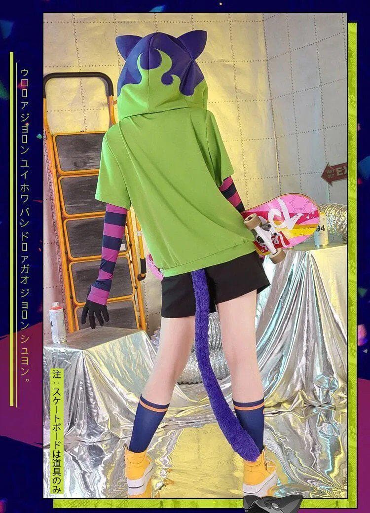 Chinen Miya Cosplay Costume Hoodie Anime SK8 the Infinity Green Cat ear hat Sweatshirt Full set-SK8 the Infinity - MoonCos