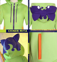 Load image into Gallery viewer, Chinen Miya Cosplay Costume Hoodie Anime SK8 the Infinity Green Cat ear hat Sweatshirt Full set-SK8 the Infinity - MoonCos
