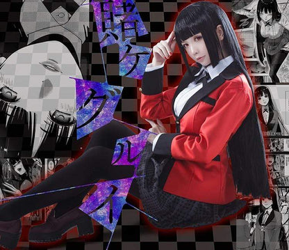 Yumeko Jabami Cosplay Costume Anime Kakegurui Cosplay Shirt Japanese School Girls Uniform Full Set Jacket+Shirt+Skirt+Stockings+Tie-Featured Collection, Kakegurui - MoonCos